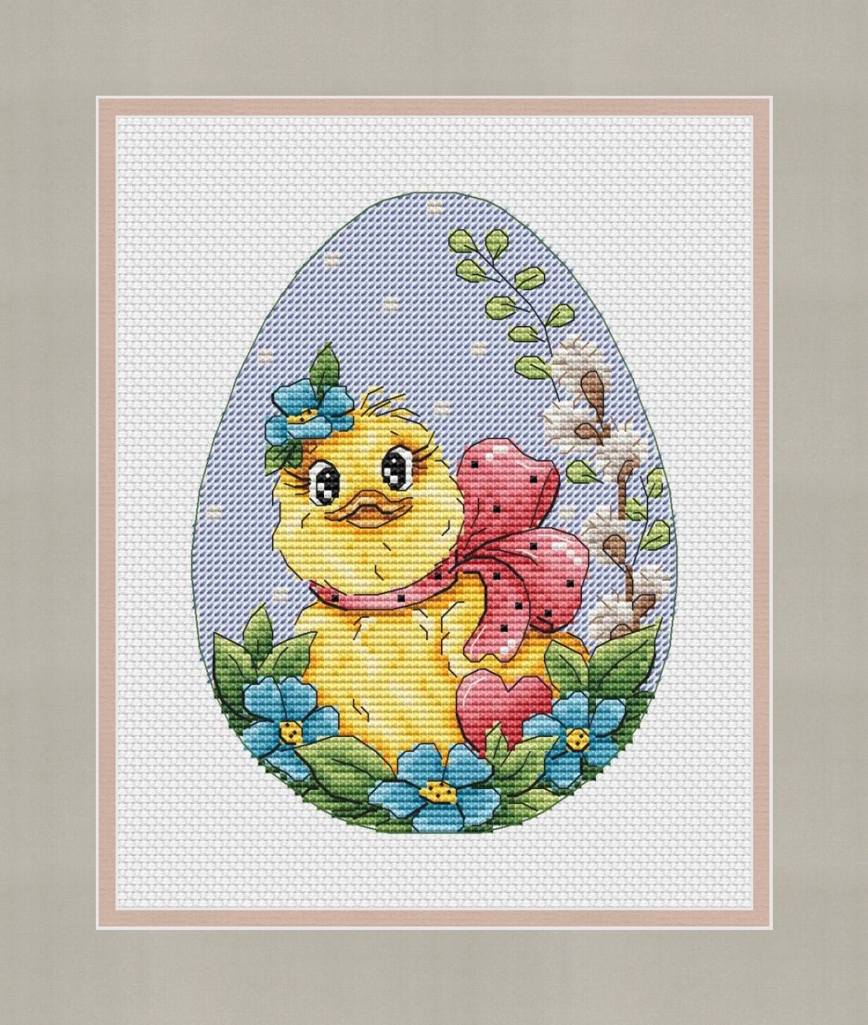 Happy Easter PDF Cross Stitch Pattern - Easter Chicken Counted Cross ...