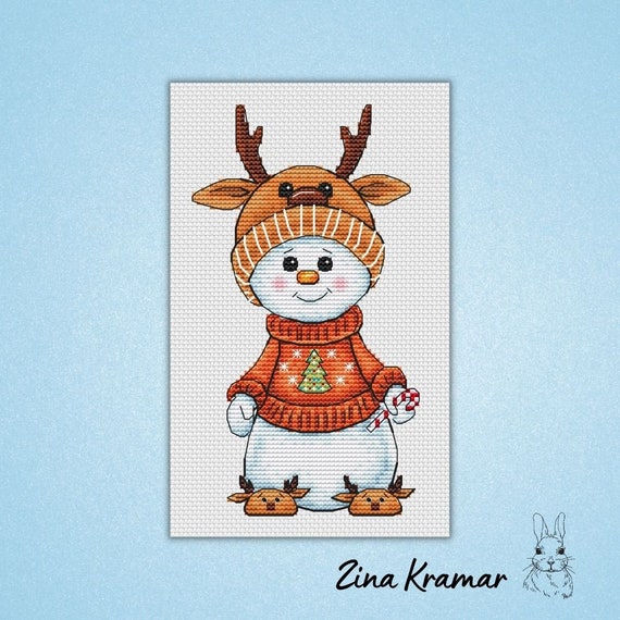 Snowman & Child Wall Hanging Christmas Plastic Canvas Kit from Design  Works
