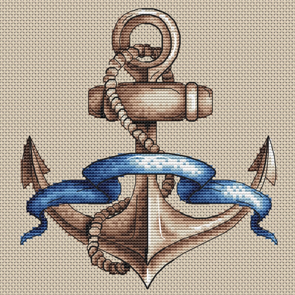 Vintage Anchor PDF Pattern Cross Stitch - Etsy