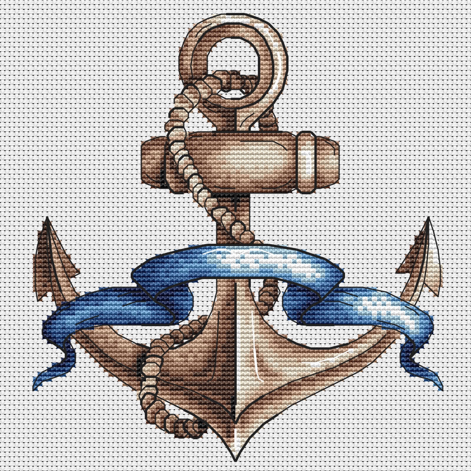 Vintage Anchor PDF Pattern Cross Stitch - Etsy