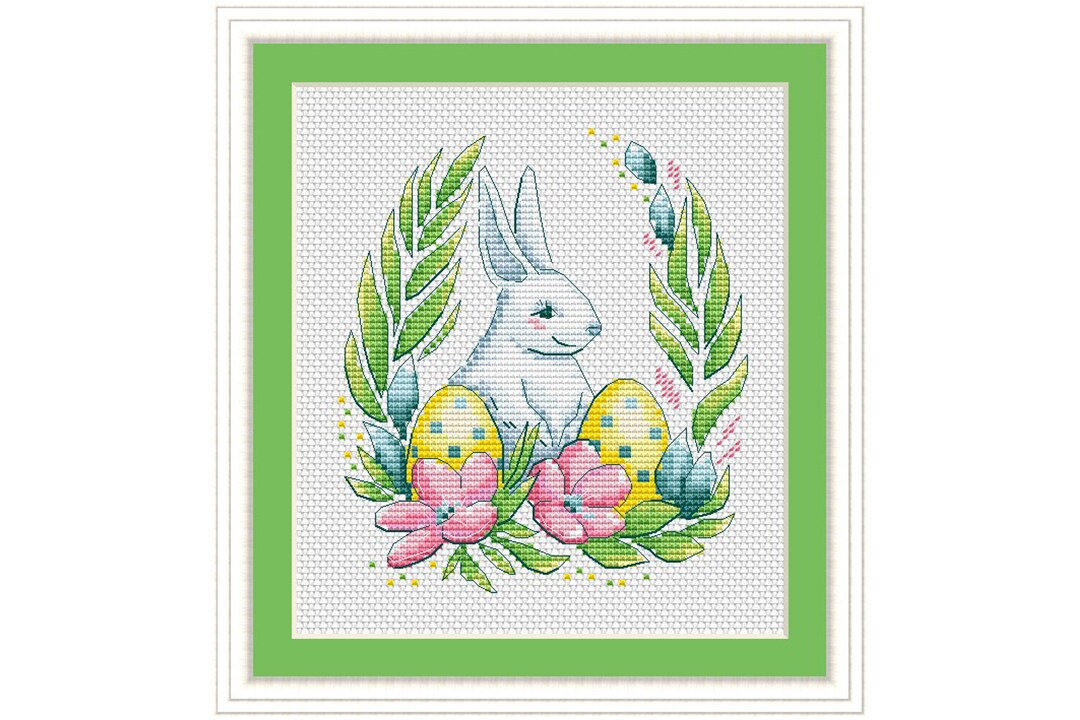 Happy Easter PDF Cross Stitch Pattern Easter Bunny Counted Cross Stitch ...