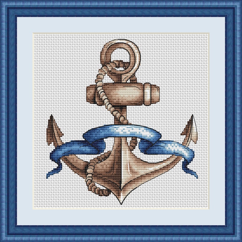 Vintage Anchor PDF Pattern Cross Stitch - Etsy