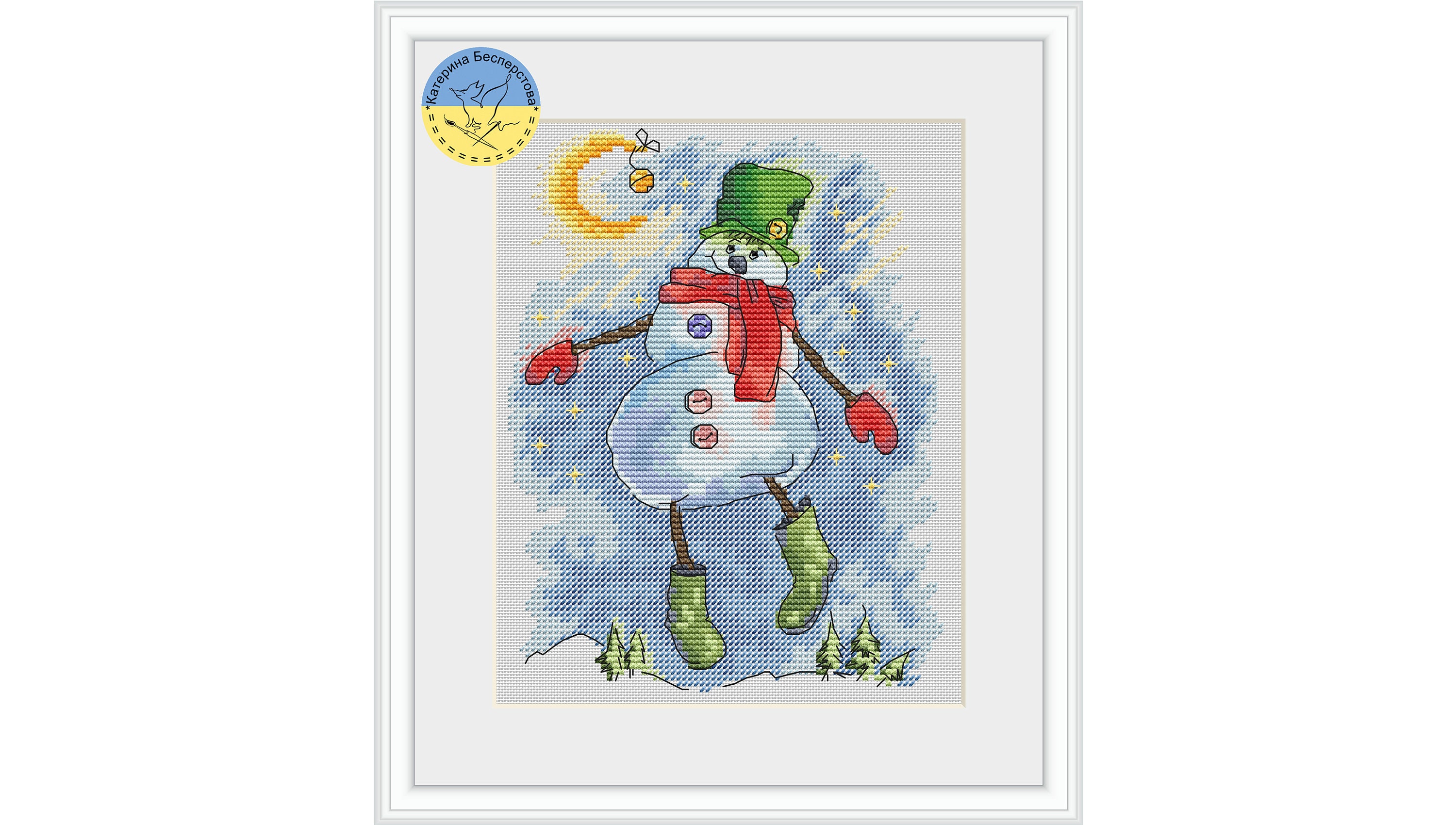 雪だるま PDF クロスステッチ パターン - 冬の気分カウント チャート