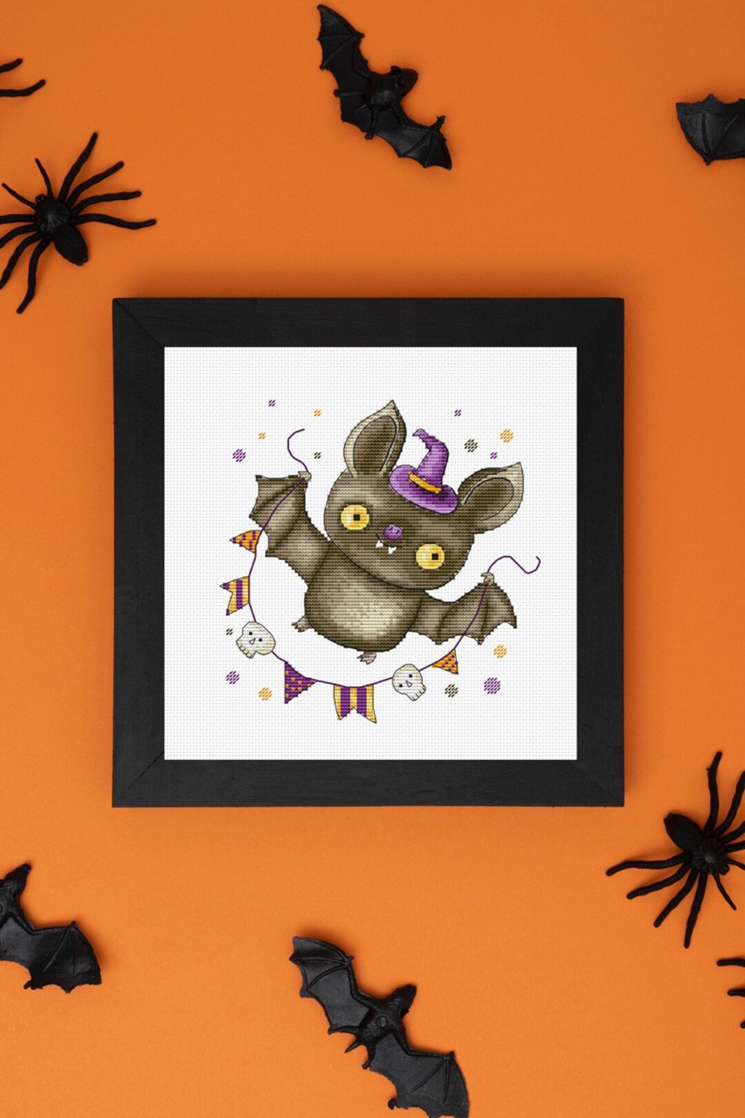 Cute Little Bat PDF Cross Stitch Pattern - Halloween Counted Pdf Chart ...