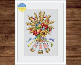 Ukrainian Didukh PDF Cross Stitch Pattern - Christmas Symbol of Ukraine counted chart - Slavic Folk present embroidery - Folk style xstitch