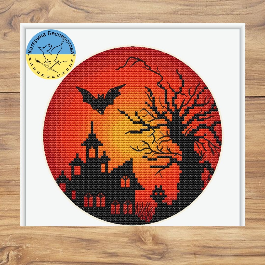 Witch House PDF Cross Stitch Patterns - Creepy House Counted Cross ...