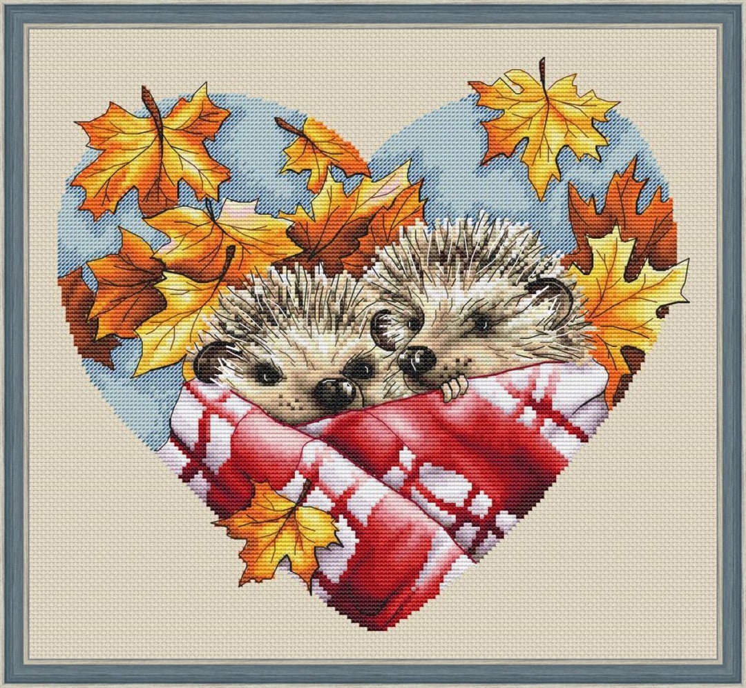 Hedgehogs in Love PDF Cross Stitch Pattern Two Hedgehogs Counted Cross