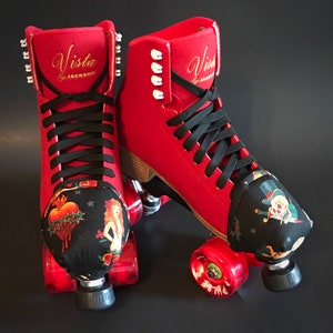 FAST CAP roller skate toe guards. Roller skate toe caps ~ Vintage Tattoo Black