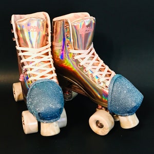Roller Skate Toe Caps Roller skate toe guards ~ Fast Caps ~ Baby Blue Glitter