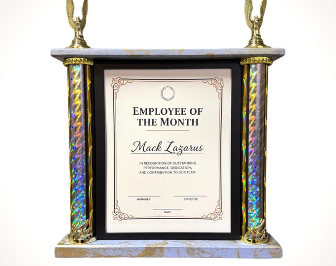 Trophy Frame | Trophy Style Award Frame | Lavender Gold / Platinum - Etsy