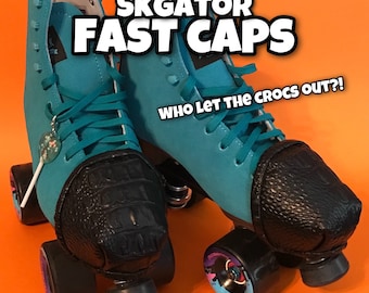 Fast Caps roller skate toe guards. Roller skate toe caps ~ 'Skgator' Imitation alligator skin. Vegan leather