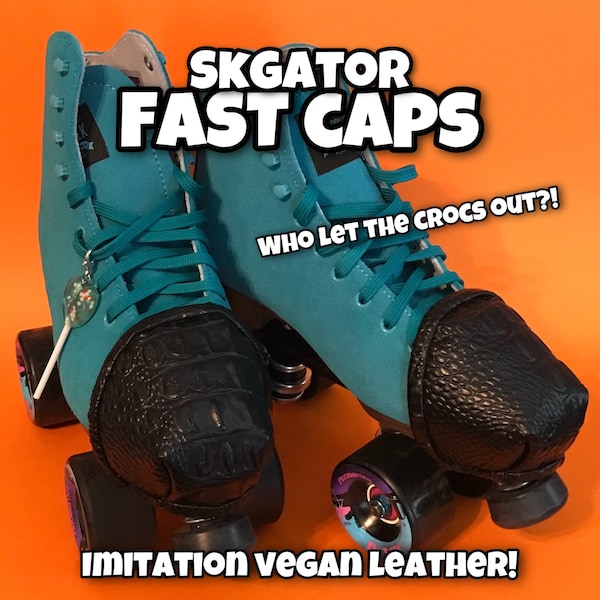 Fast Caps roller skate toe guards. Roller skate toe caps ~ 'Skgator' Imitation alligator skin. Vegan leather