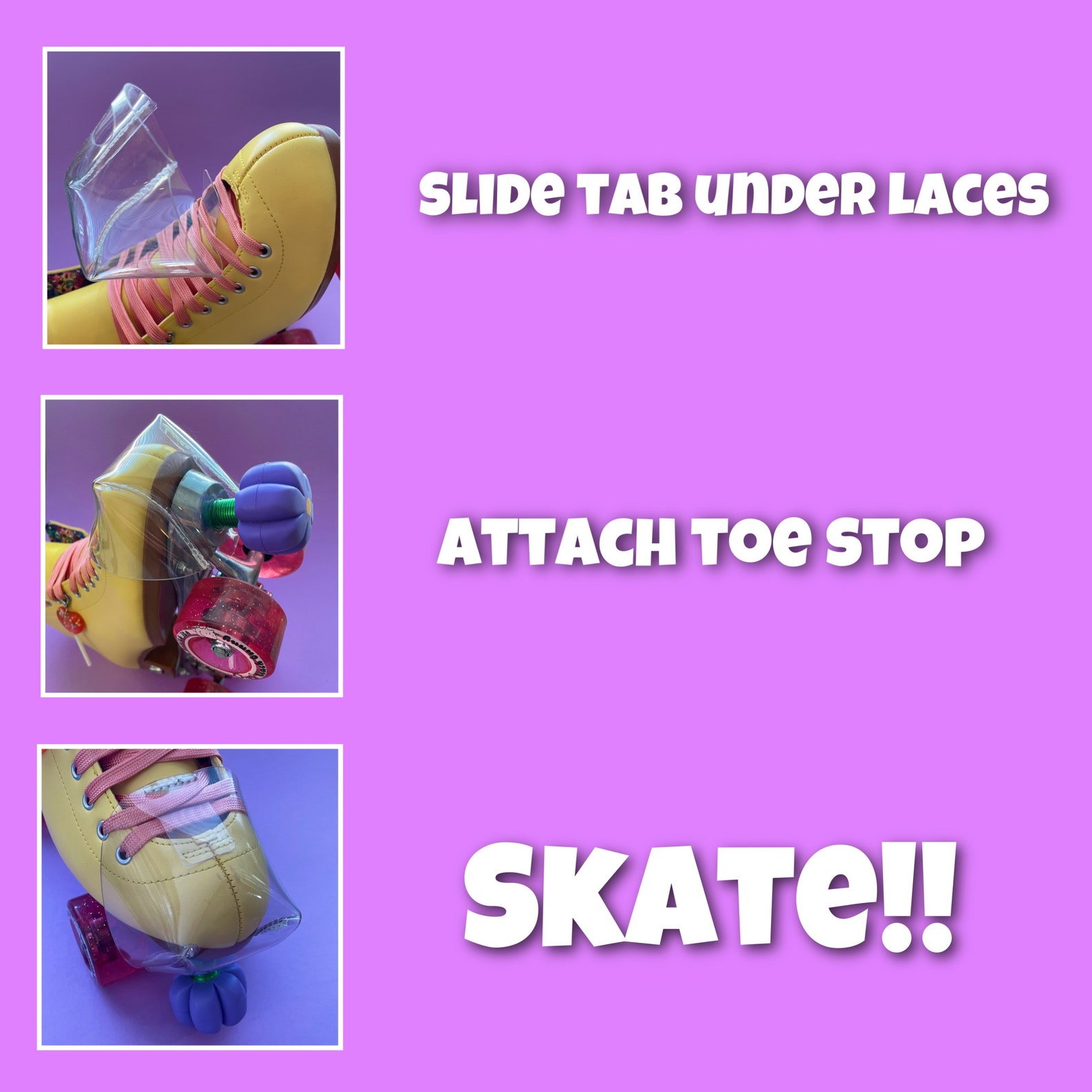 Fast Caps Roller Skate Toe Guards Hybrid Fast Caps Clear Etsy