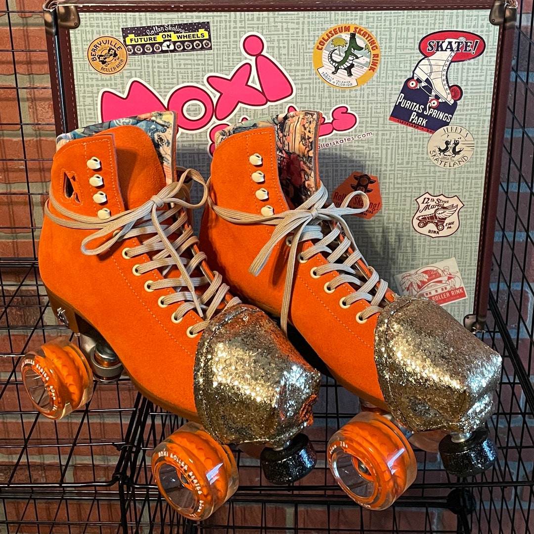 Fast Caps Roller Skate Toe Guards Chunky Gold Glitter Etsy