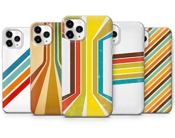 Retro Stripes Vintage 70s 60s iPhone 15 Pro Max 14 13 mini 12 11 XR XS SE 2020 2022 X 7 8 6 + Plus