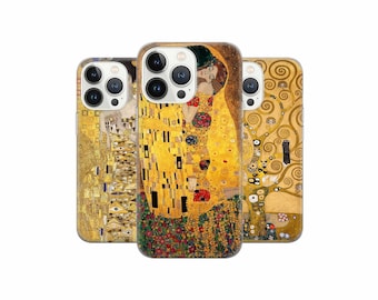 Gustav Klimt Phone Case Famous Painting Cover for iPhone 15 14 13 12, Samsung S23 S22 A74 A54 A14, Pixel 8 Pro 7A