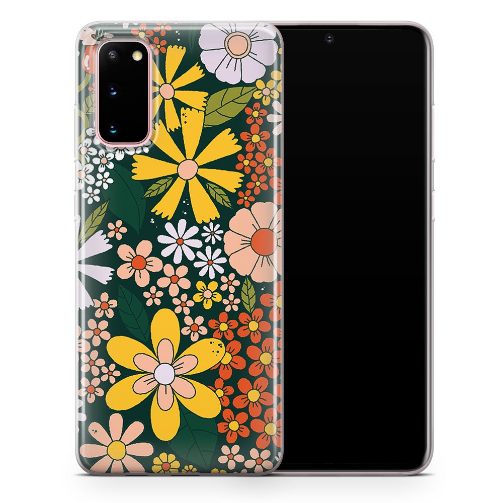 十二単風　フラワー 70s Hippie Floral Flowers Pattern Retro Case Galaxy A51