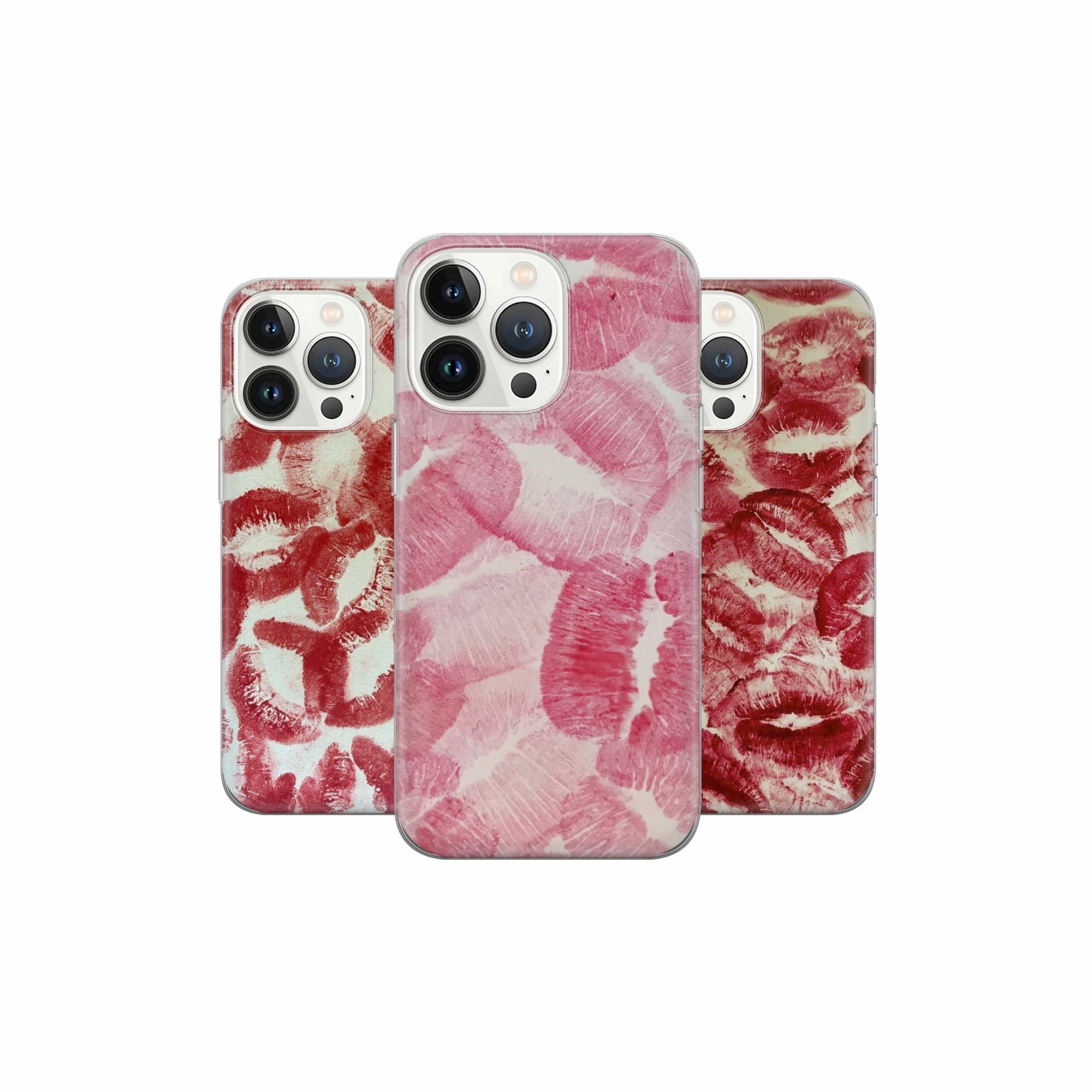 Lipstick Kiss Phone Case Red Pink Lips Cover Lightfit for iPhone