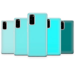 Turquoise telefoonhoesje donkerblauw pastel cover cadeau voor haar Samsung Galaxy A51 S8 S7 A20 A30 S9+ S10+ S20 S21 A50 R84