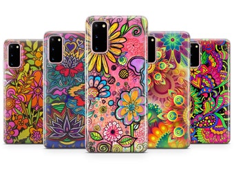 70s Aesthetic Hippie Psychedelic Flower Case For Samsung Galaxy A24 4G A34 5G A54 5G A51 50 30 S8 9 10 20 21 + Plus Ultra