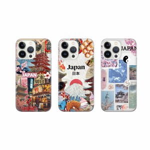 Funda de teléfono con collage de tablero de estado de ánimo japonés, estética para iPhone 16 Pro, 15, 14, 13, 12, 11, Google Pixel 9 Pro, 8, 7A, Samsung S25, S24
