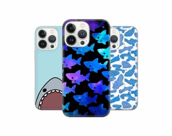 Cute Shark Phone Case Shark Lover Cover for iPhone 15 14 13 12, Samsung S23 S22 A74 A54 A14, Pixel 8 Pro 7A