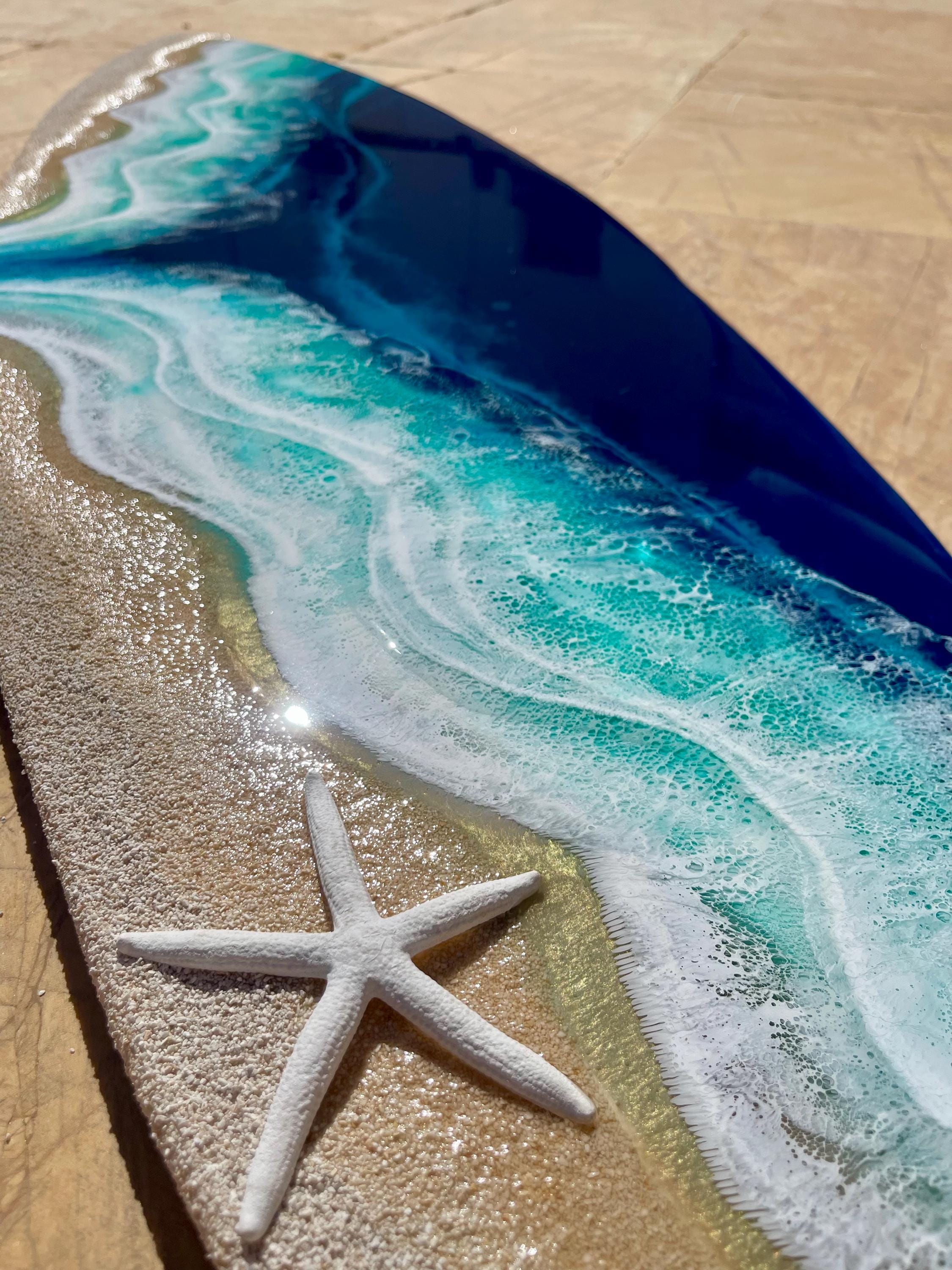 置物 Ocean Waves Surfboard Wall Art • 3D Ocean Wave Decor • Coastal Wall Hanging