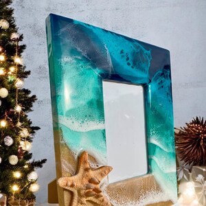 Handmade Ocean Resin Picture Frame – Coastal Photo Frame With Starfish ...