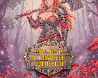 カスタムDnDフルボディキャラクターコミッション、ファンタジースケッチアート、フルカラーOCデザインd&d RPG
