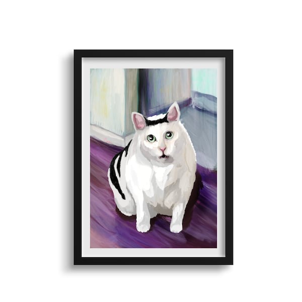 HUH chonky cat / tiktok cat meme / huh cat art print