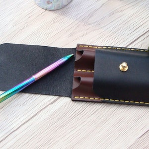 leather personalised pen case / pen holder / pencil case
