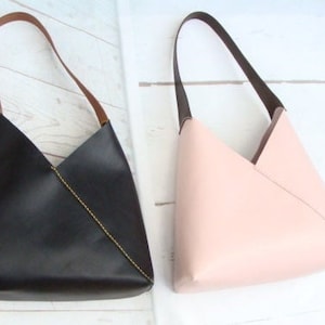 leather tote bag handmade / leather shoulder bag / market bag  / casual tote / leather handbag / work bag / lunch bag