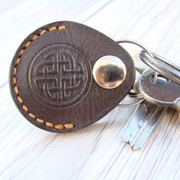 coin holder leather keyring
