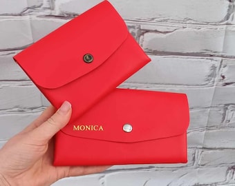 Handmade Colorful Leather Wallet: Personalized Ladies Purse