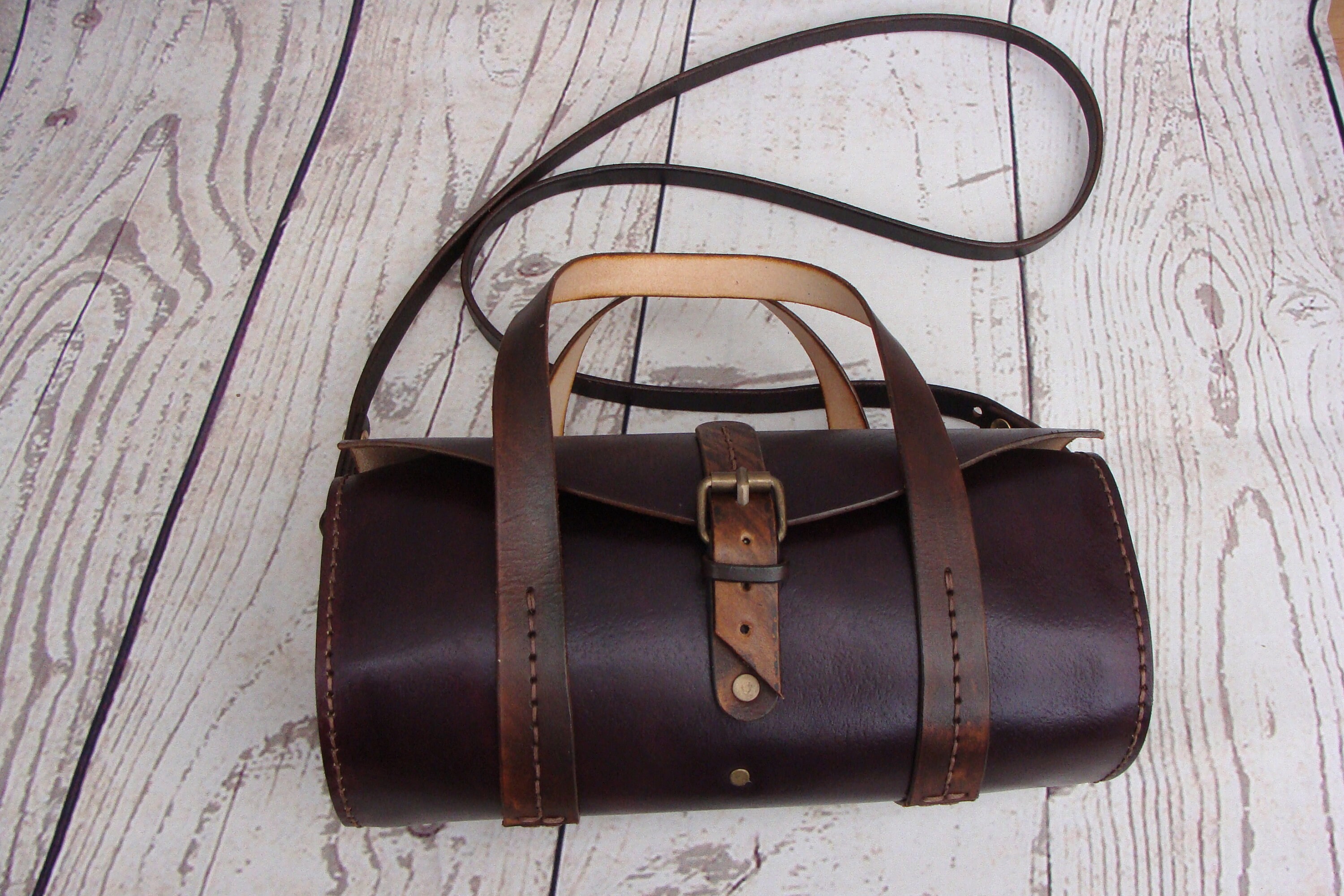 Dark brown leather bag Women's leather shoulder bag Etsy