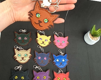 Llavero de gato de cuero: un regalo divertido para los amantes de los gatos