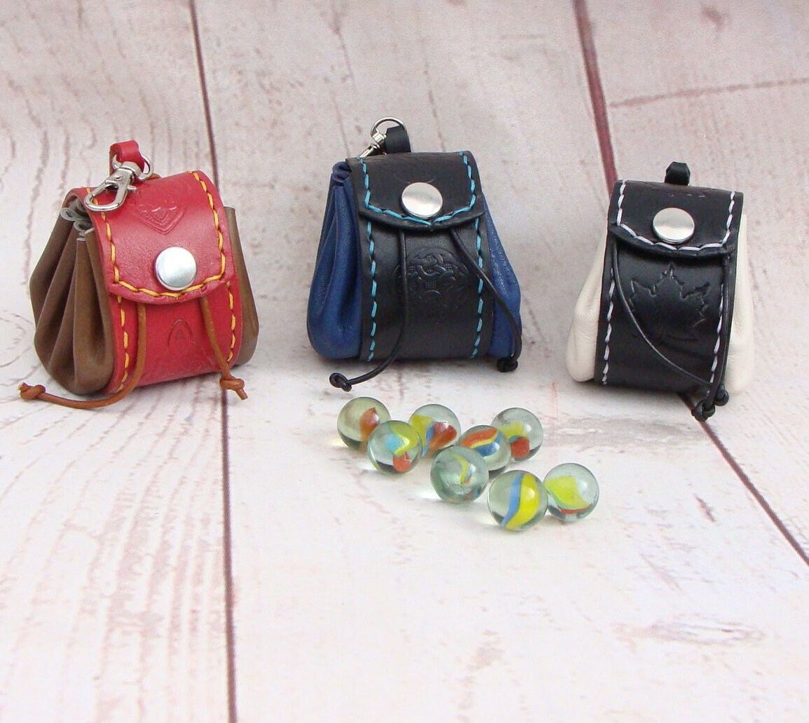Leather Coin Bag Keychain / Leather Keyring / Mini Rucksack Etsy UK