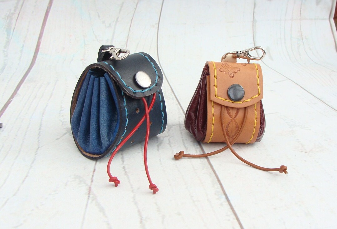 Leather Coin Bag Keychain / Leather Keyring / Mini Rucksack Etsy UK