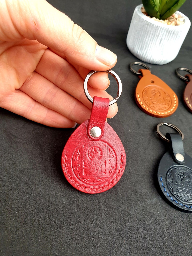 Peacock Accessories /Peacock Keychain / Peacock Keyring / Peacock Bag Charm / Peacock Gift Ideas / Peacock Birthday Keychain red