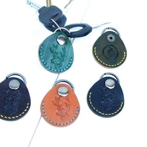 Handmade Leather Coin Holder Keyring: SD Card & Guitar Pick Case