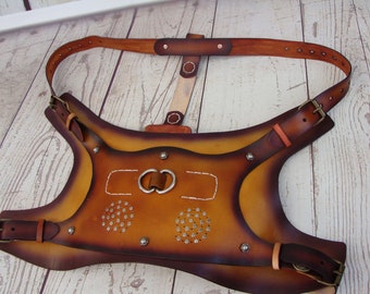 handmade leather dog harness | dog harness | adjustable dog harness | medium dog harness | harness unique design | dog accessories