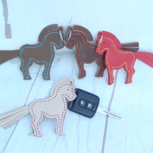 horse leather key chain | leather horse keyrings | handmade  leather bag charm / horse key fob | leather keyrings | bag charm