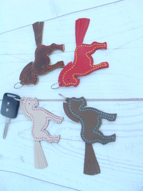 Ciondolo per borsa a forma di cavallo in vera pelle, accessorio Ciondolo per borsa a forma di cavallo in vera pelle, accessorio
