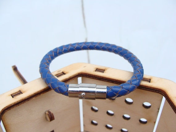 Bracciale Uomo In Pelle E Acciaio - Chiusura Magnetica, Design Intrecciato, Regalo Perfetto - Foto 9