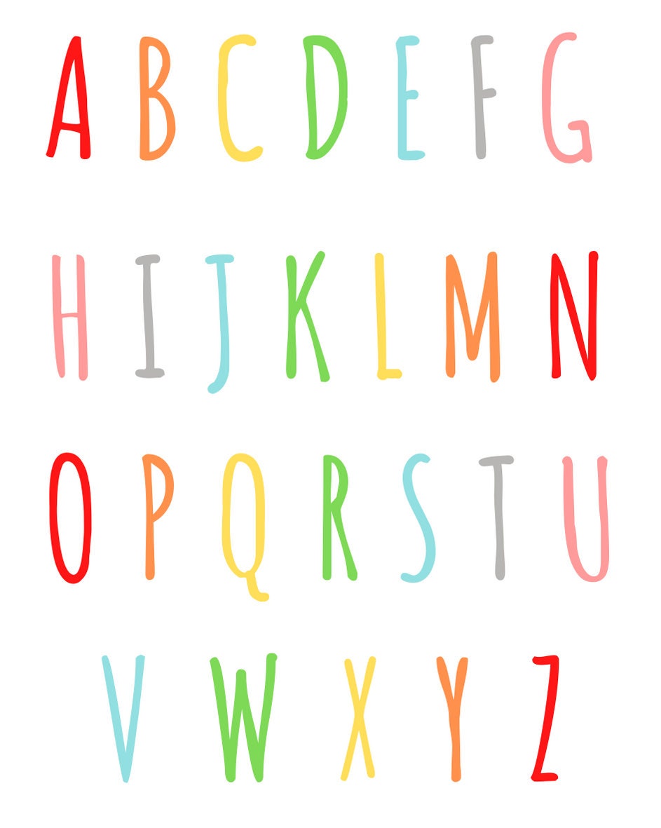 ABC &amp; 123 Poster Set Digital Download Rainbow Wall Decor | Etsy