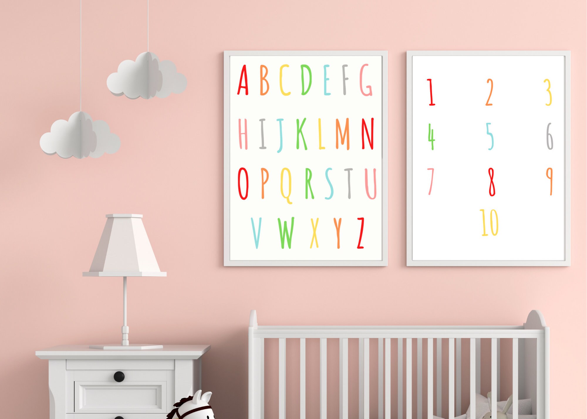 ABC &amp; 123 Poster Set Digital Download Rainbow Wall Decor | Etsy