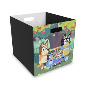 Caja de almacenamiento de fieltro azul