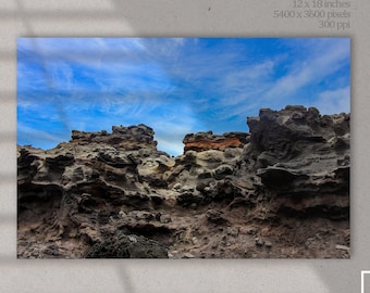 Instant Digital Download, Lava Rock Close Up on Maui, Hawaii near Nakalele Blowhole, Hawaii Travel Photography