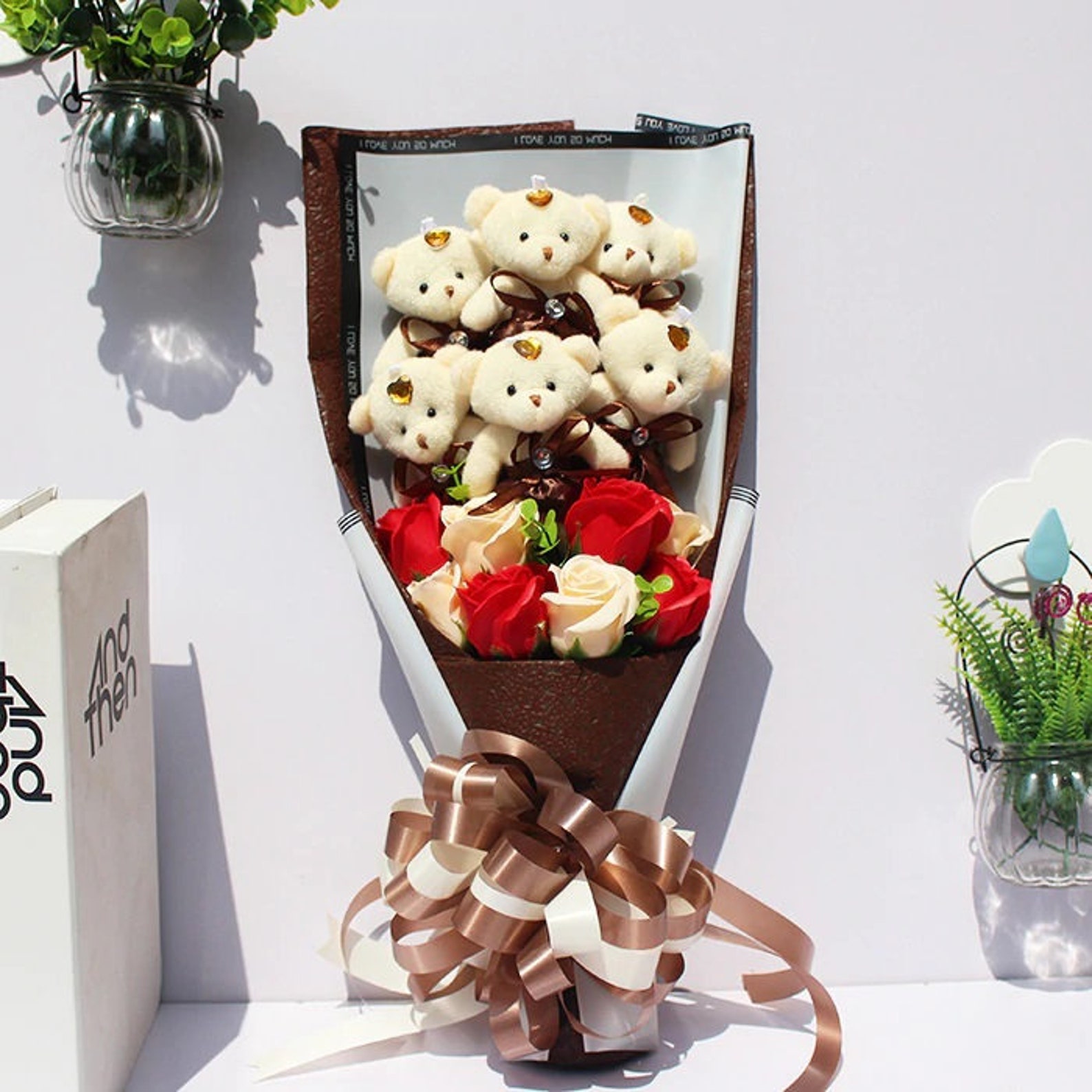 Teddy Bear Plush toy Bouquet handmade flowers bouquet Etsy
