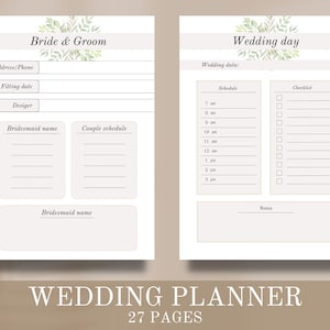 Wedding planner | Printable wedding planner | Print wedding | Wedding planner book | Wedding checklist | Wedding Plan Bundle | Wedding gift